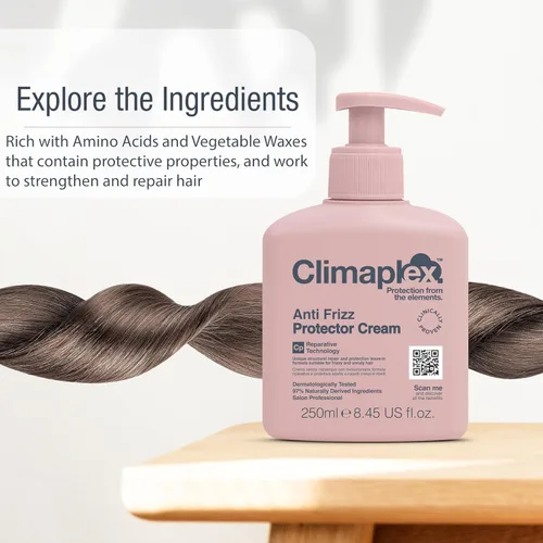 Vista 3 de Climaplex Crema protectora antiencrespamiento – Protege del calor y los daños UV – Promueve un cuero cabelludo saludable – Alivia y mejora el brillo