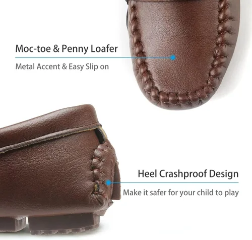 Vista 3 de Samilor Zapatos de vestir para niños, zapatos de vestir para niños, mocasines informales, mocasines estilo mocasín, zapatos de conductor para niños