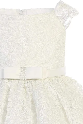 Vista 3 de Blossom BL309 - Vestido de encaje con cinturón de perlas