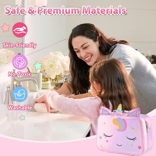 Vista 5 de Juego de esmaltes de uñas para niñas, no tóxico, de secado rápido, con secador de uñas y calcomanías de uñas de bricolaje, regalos de Navidad