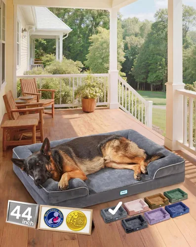 Vista 12 de OhGeni Cama ortopédica refrescante para perro, sofá refrescante para mascotas grandes con espuma viscoelástica, lavable a máquina, funda extraíble