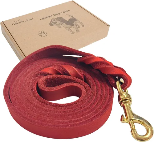 Vista 7 de Guiding Star Correa de cuero para perro de 6 pies, correas para perros grandes, resistente, suave, trenzada, hecha a mano, correa de entrenamiento