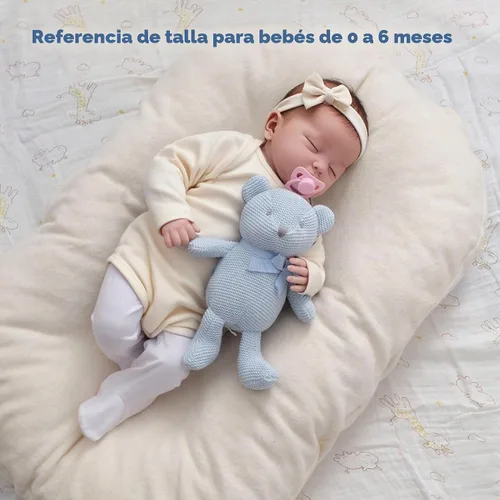 Vista 4 de FLUFFYFUN Oso de peluche azul 100% algodón orgánico de 6.5 pulgadas, animales de peluche para recién nacido Oso Azul