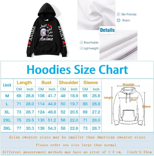 Vista 5 de Sudadera unisex con capucha de anime para adolescentes y niñas