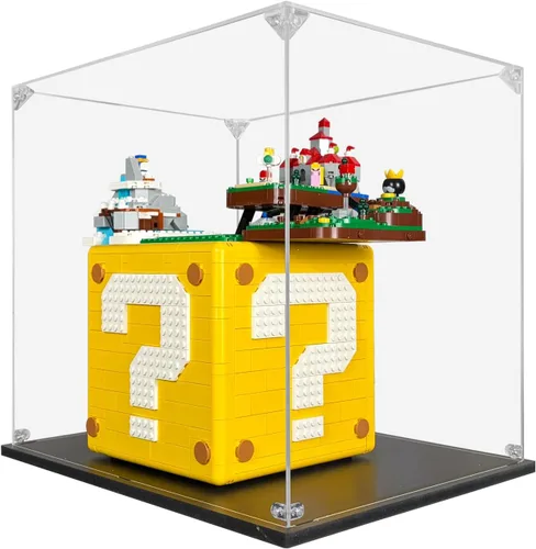Vista 3 de Acrylic Display Case Compatible for LEGO Super Mario 64 Question Mark Block #71395, Dustproof Display Case (Case Only) (Lego Sets are NOT Included)