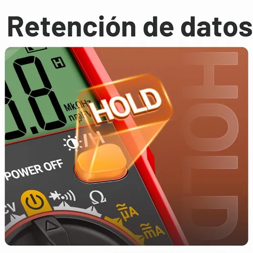 Vista 6 de Probador de multímetro digital, medidor de voltaje, mide corriente CA/CC/voltaje, diodo NCV y frecuencia de resistencia de continuidad para toma