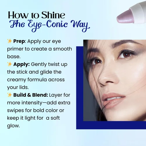Vista 3 de M2U NYC Lápiz de sombra de ojos ultra cremoso (borgoña) Crema brillante en lápiz – Lápiz iluminador de ojos hidratante en barra e iluminador