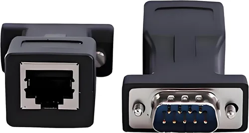 Vista 7 de 2 adaptadores DB9 macho a RJ45 hembra RS232 Serial a RJ45