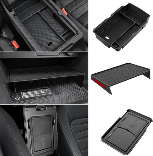 Vista 7 de YPHUIKI 2 piezas Organizador de consola central compatible con Honda CR-V 2023 2024 2025 2026, accesorios para CR-V híbrido deportivo, caja