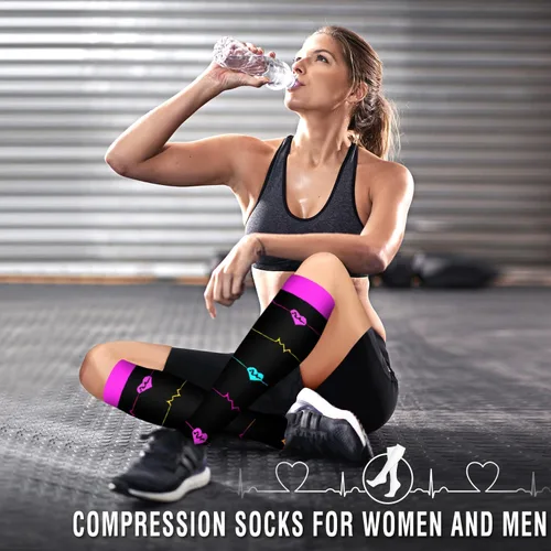 Vista 97 de Bluemaple 6 Pack Copper Compression Socks for Women and Men Circulation-Best Support for Medical, Running,Nursing,Athletic