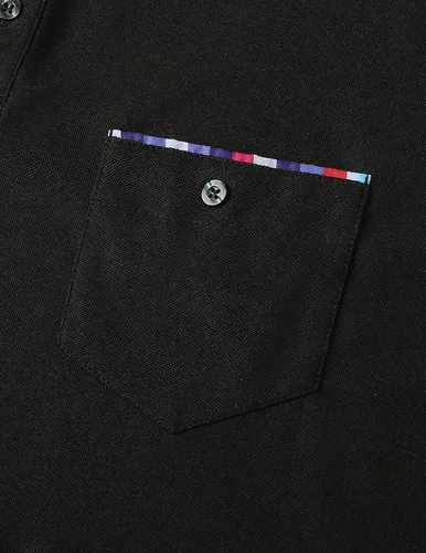 Vista 5 de GHYUGR Camisa de golf de manga larga para hombre con botones estilo informal con solapa