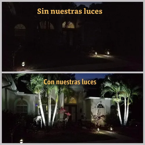 Vista 4 de URPOWER Luces solares para exteriores, focos solares 2 en 1 impermeables con 2 modos de iluminación, focos solares ajustables con encendido y Blanco