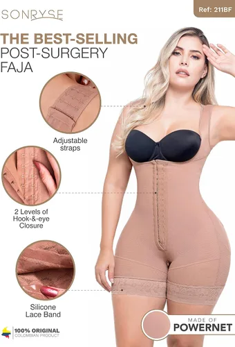Vista 4 de Sonryse - Fajas colombianas posparto, prendas de compresión BBL de etapa 2 posoperatorias para mujer