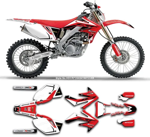 Vista 11 de Kit de calcomanías personalizadas para CRF250X 2004 2005 2006 2007, amarillo y blanco, HDCRF25X0416001-KR