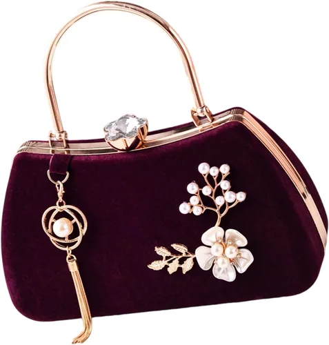 Vista 6 de Elegante bolso de noche con cadena de metal desmontable bolso de hombro de moda bolso casual para mujeres fiesta de boda