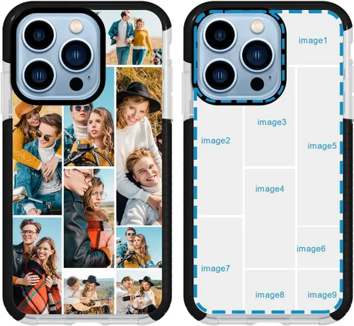 Vista 11 de Funda de teléfono personalizada para iPhone 16, 15, 14, 13, 12, 11 Pro Max Plus, collage de fotos personalizadas con múltiples imágenes, resistente