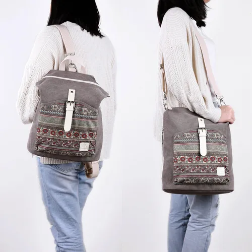 Vista 7 de ArcEnCiel Mochila de lona para mujer y niña