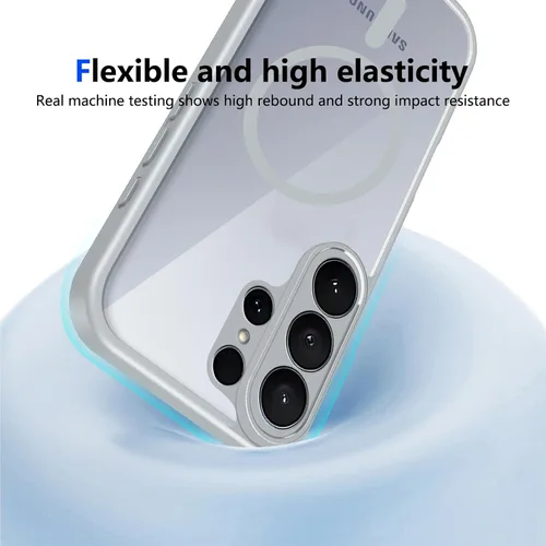 Vista 510 de Funda magnética transparente compatible con Xiaomi 17T, color negro 2 en 1 PC + TPU cubierta de teléfono a prueba de golpes, carcasa protectora