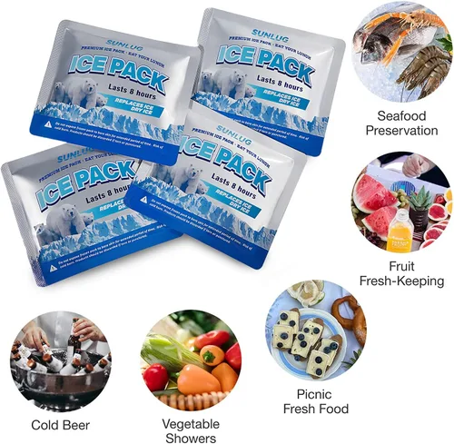 Vista 7 de Paquetes de hielo para enfriadores, paquetes de hielo reutilizables para enfriadores, paquetes de congelador de larga duración para bolsa