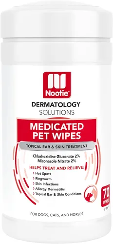 Vista 8 de Nootie - Toallitas medicadas para perros, toallitas para mascotas con clorhexidina y miconazol para perros y gatos - Toallitas pequeñas de 2", 60