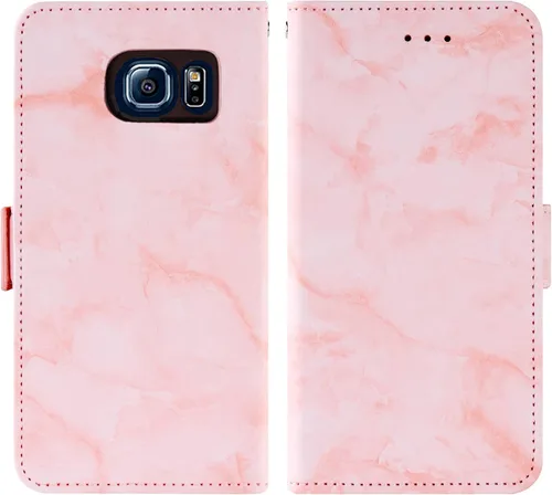 Vista 5 de Asuwish Funda compatible con Samsung Galaxy S6 y protector de pantalla de vidrio templado, soporte para tarjeta celular, ranura para teléfono móvil