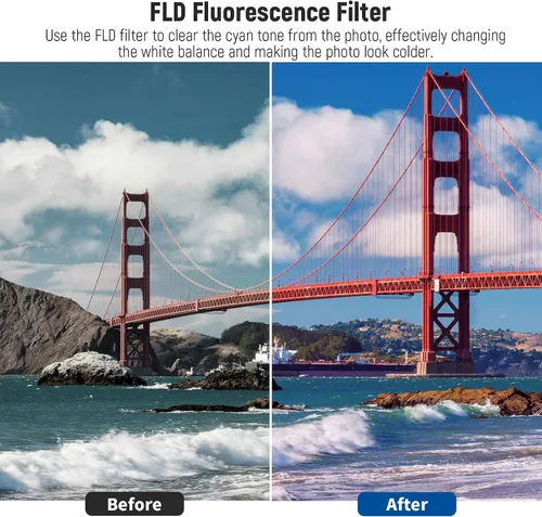 Vista 4 de NEEWER Paquete de filtro ND de 40,5 mm y accesorios para lentes, kit de filtros ND2 ND4 ND8 UV FLD CPL con tapa de lente