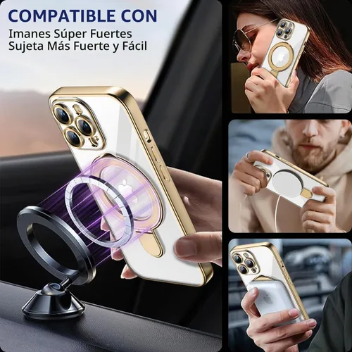 Vista 5 de Funda magnética para iPhone 14 Pro con soporte invisible [compatible con MagSafe] [protector completo de lente de cámara]