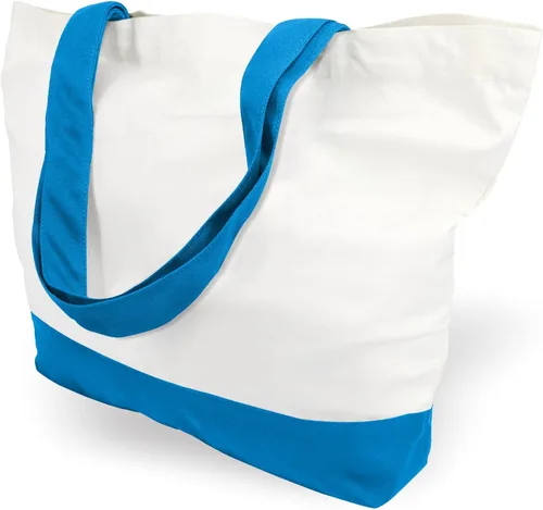 Vista 21 de TOPDesign - Paquete de 1 bolsa de lona de algodón, superfuerte, 12 onzas, bolsa para compras reutilizable, de tela, diseño moderno, en dos tonos