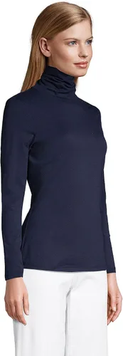 Vista 4 de Lands' End - Suéter ajustado, ligero, de cuello alto y manga larga para mujer