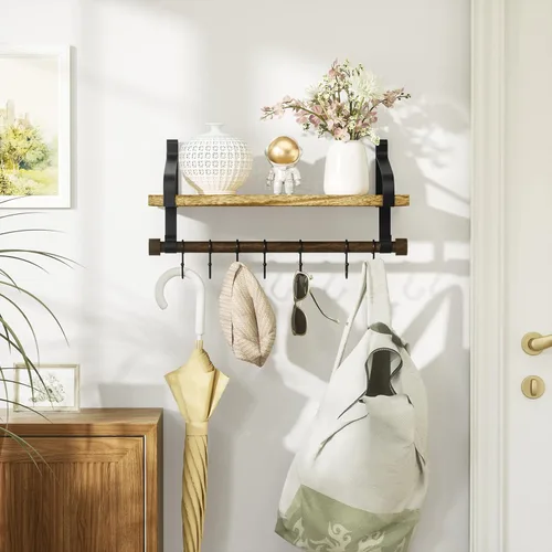 Vista 2 de Love-KANKEI Estantes flotantes montados en la pared, paquete de estantes de pared de madera resistentes (contiene 2 artículos)