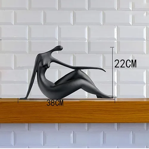 Vista 3 de LGYKUMEG Escultura de mujer desnuda, cuerpo de arte, arte abstracto, estatua de minimalismo, figura de escultura de resina, accesorios hechos a