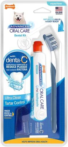Vista 11 de Set dental del cuidado oral avanzado de Nylabone, Estándar, Adulto, Blanco, azul