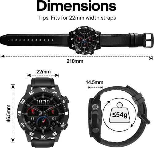 Vista 13 de KAVVO Oyster - Mini reloj inteligente Bluetooth de 1.1 pulgadas para mujer, pantalla AMOLED siempre encendida, bisel giratorio, rastreador