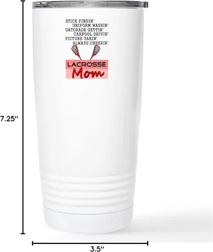 Vista 4 de CafePress LACROSSE MOM - Taza de viaje de acero inoxidable, 20 onzas, vaso de café aislado de acero inoxidable