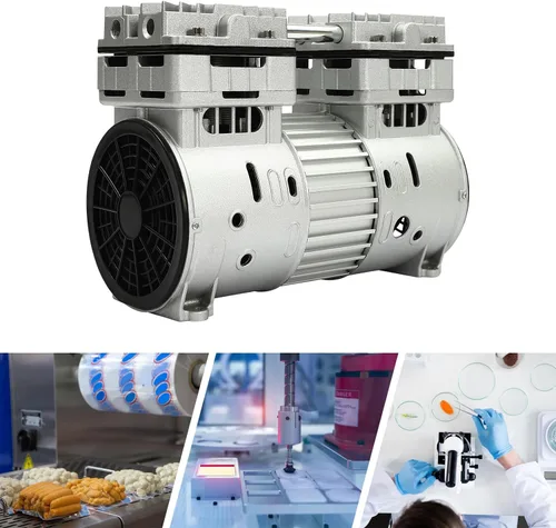 Vista 4 de DNYSYSJ Motor de compresor de aire sin aceite, cabezal de compresor de aire, cabeza de bomba de aire pequeña, motor de encimera, bomba de aire