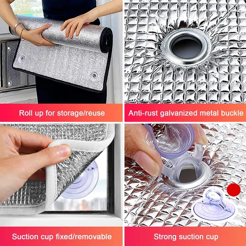Vista 8 de Película aislante de película aluminizada, película opaca total para ventana con control de calor, antirreflejos, bloqueo solar, película