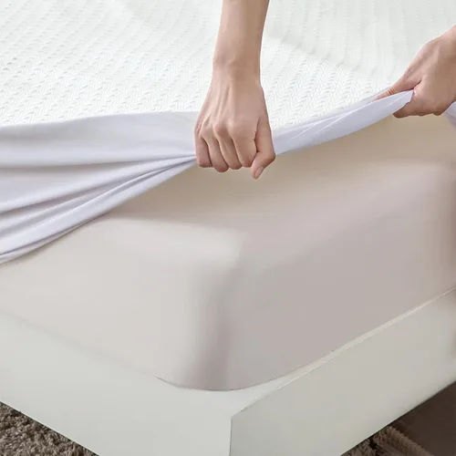 Vista 2 de Protector de Colchón de Bambú y Viscosa Kingnex para Cama Individual, Refrigerante, Impermeable, Transpirable, Silencioso, Ajustado, Funda de Colchón