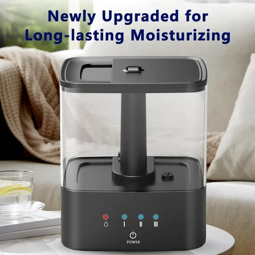 Vista 5 de KZF Humidificadores de llenado superior de 4 L para dormitorio y tiempo de funcionamiento de 60 horas, humidificador de niebla fría, 3 niveles