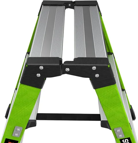 Vista 5 de Little Giant Ladders Sure Step Taburete de fibra de vidrio de 3 escalones, tipo IAA, capacidad de peso de 375 libras, certificado ANSI, extra