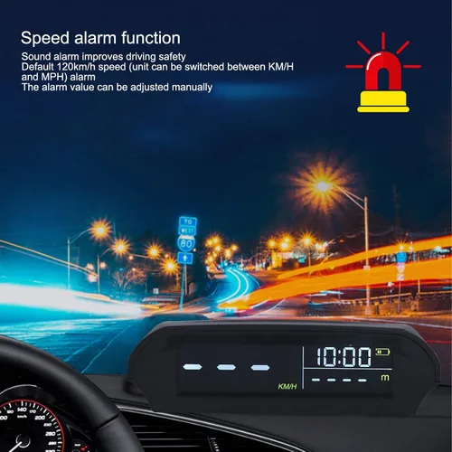 Vista 4 de Acouto Universal Auto HUD Proyector Multifuncional Velocímetro Vehículo de Carga Solar Pantalla de Video