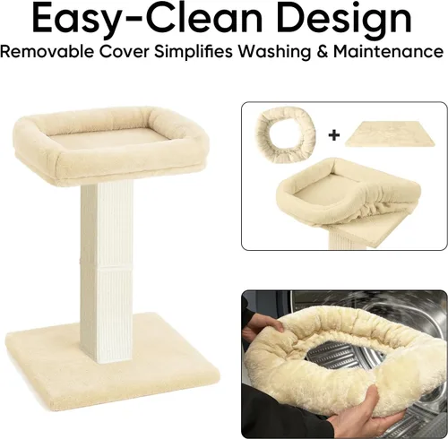 Vista 5 de AGYM Rascador para gatos, rascador para gatos de 32 pulgadas con percha de felpa grande, sisal y poste rascador de alfombra, postes verticales