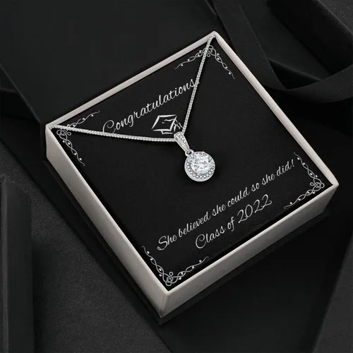 Vista 4 de Vitalicio Collar de graduación para ella 2023 - Collar de graduación 2019 para mujer, Cadenas de Plata 925 para mujer, regalos para graduación 2023