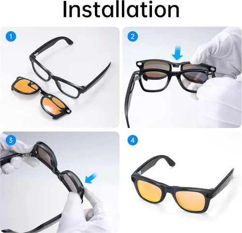 Vista 7 de HiBloks - Clip polarizado para Ray-Ban Meta Wayfarer