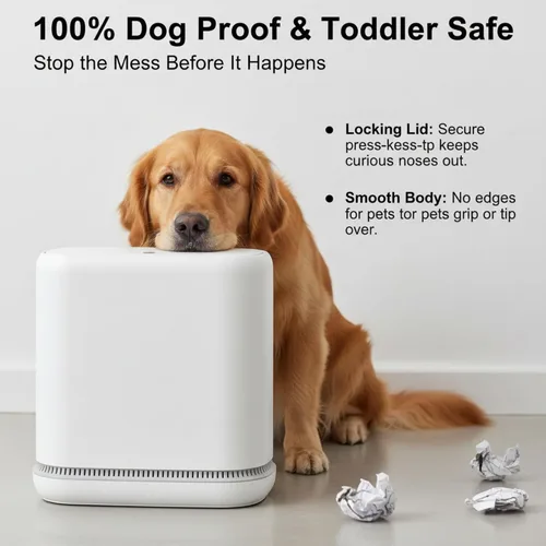 Vista 11 de MOPALL Cubo de basura a prueba de perros con tapa, cubo de basura delgado de baño de 3.3 galones con cubo interior, se adapta a bolsas estándar de 4