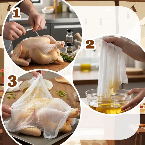 Vista 5 de Boao Estopilla de 35 x 156 pulgadas, 328.1 ft de cordel de cocina reutilizable sin blanquear tela de algodón con hilo de cocina 1/4 cono de algodón