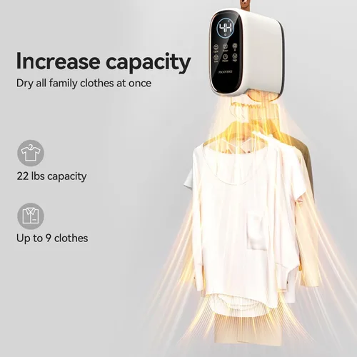 Vista 7 de Secadoras de ropa portátiles para apartamentos de lavandería, mini secadora más rápida sin instalación para ropa, secadora eléctrica compacta