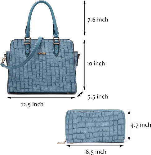 Vista 6 de Qiyuer Bolso tipo cartera para mujer, con asa superior, juego de 2 bolsas de trabajo