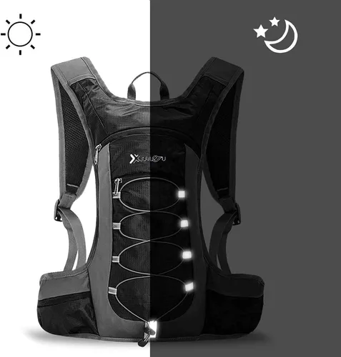 Vista 3 de Croogo Mochila de hidratación para correr con vejiga de agua de 2 litros, ligera, para ciclismo, para hombres y mujeres, color rojo OT05