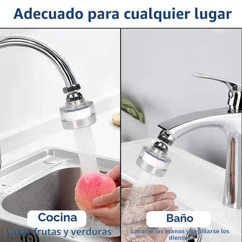 Vista 9 de Juego de 3 filtros de agua para fregadero y 18 elementos de filtro, filtro de grifo de fregadero giratorio de 360°, filtro de fregadero de baño que
