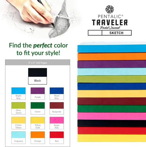 Vista 6 de Cuaderno de bocetos Travelers Dot Grid Pentalic Art, libre de ácidos